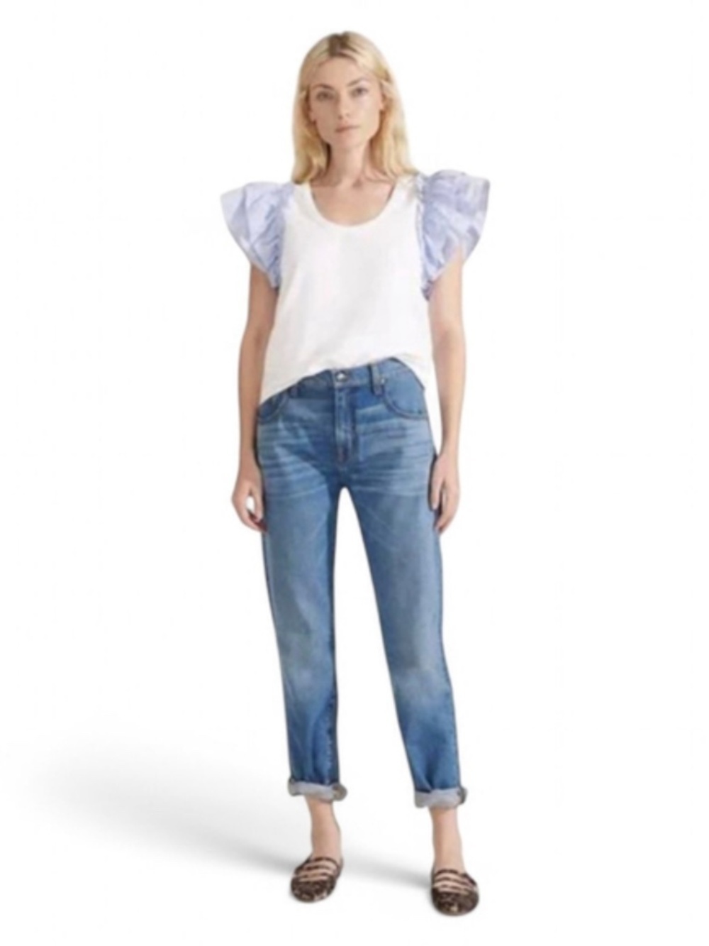 Veronica Beard Benzi Girlfriend Jean Mid Rise Beacon Ranch Blue 25